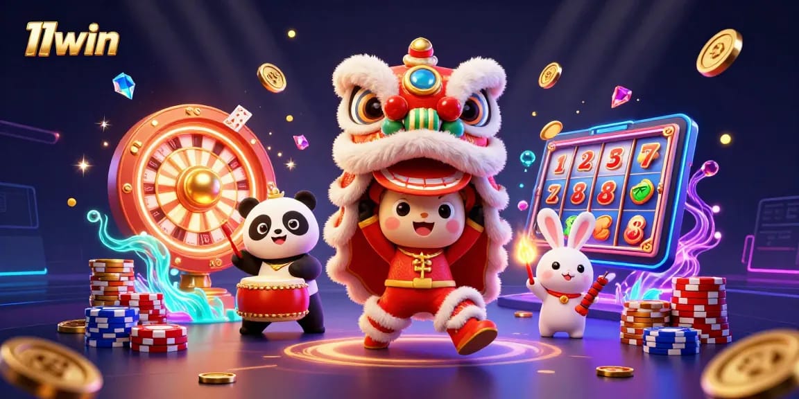 Engage in thrilling gameplay at 11win with festive lion dance elements and casino riches.