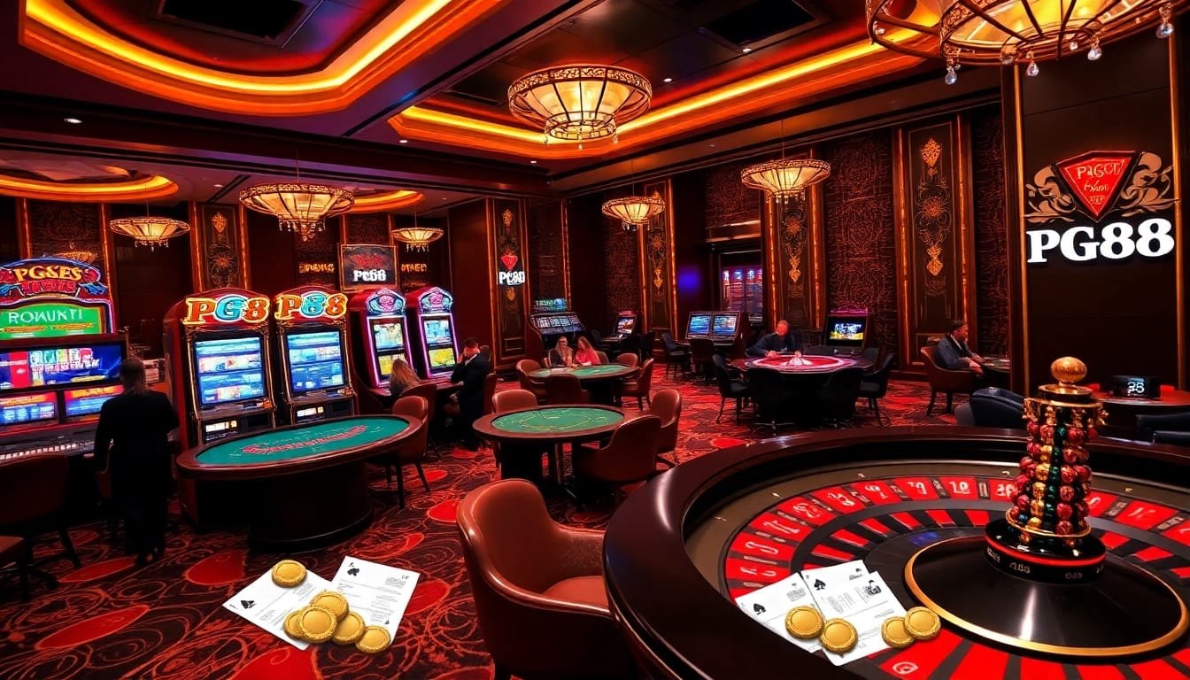 Experience the thrill of PG88 in a luxurious casino setting with games and excitement.