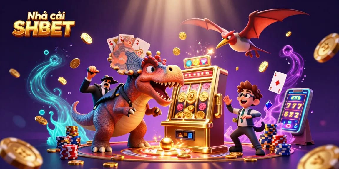 Experience the thrill of Nhà cái SHBET with a pachycephalosaurus and golden slots in action.