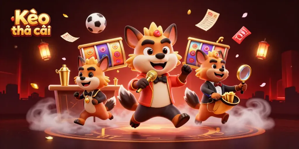 Kèo nhà cái scene depicting hyenas in a comedy casino, engaging in lively sports betting.