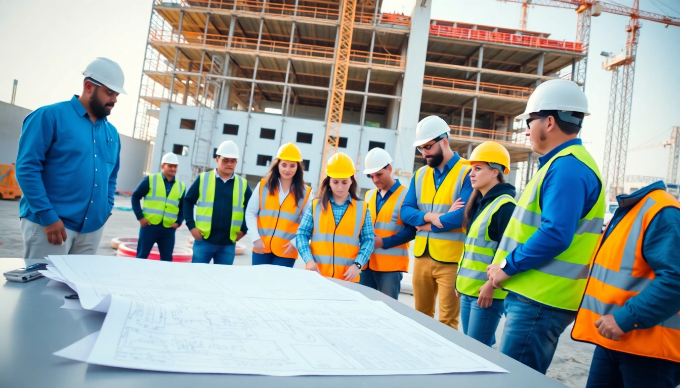 New Jersey Commercial General Contractor engaging with a construction team on-site for efficiency.
