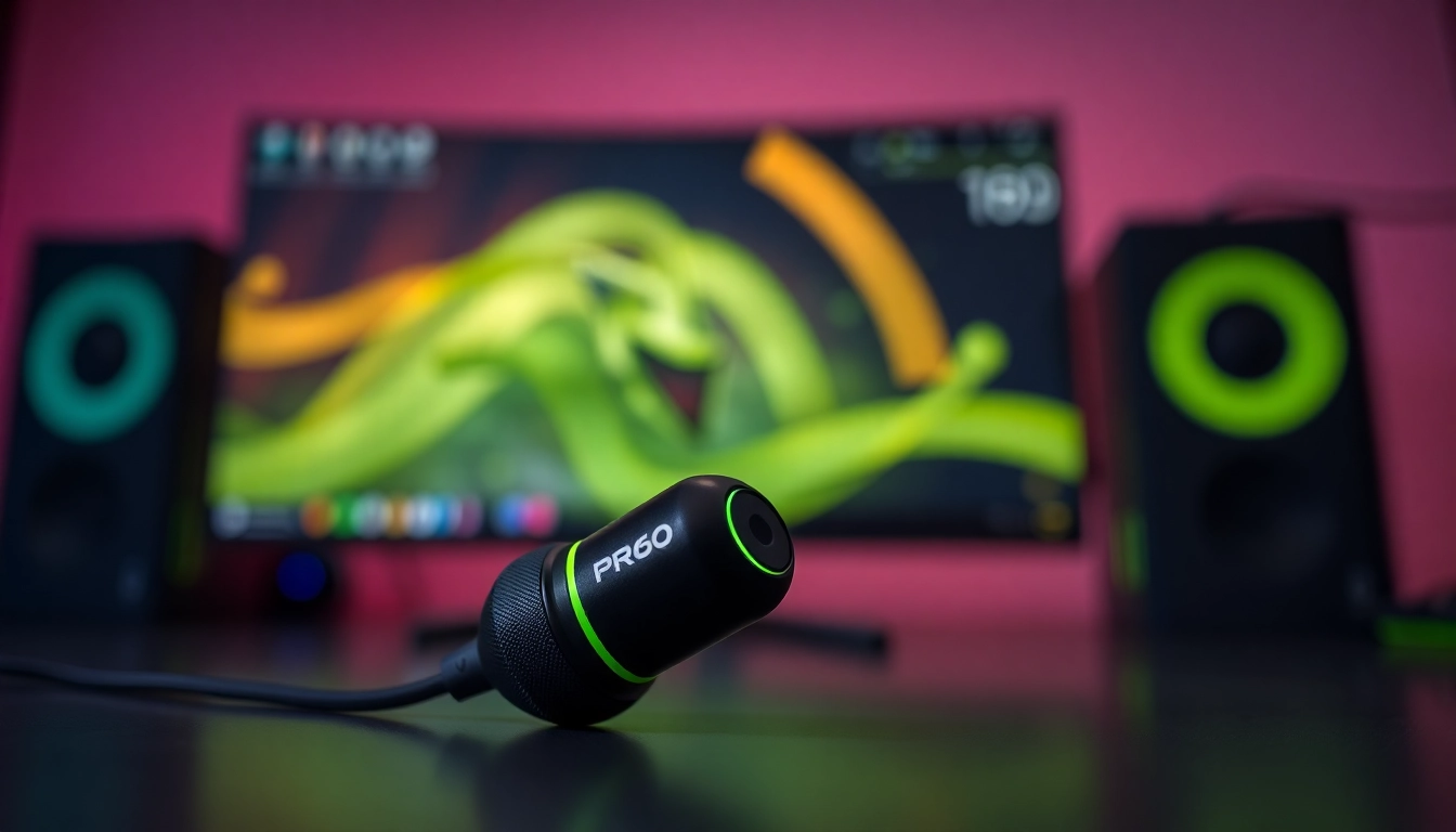 Experience superior sound with PRO60 Gaming Earbuds positioned stylishly in a gaming setup.