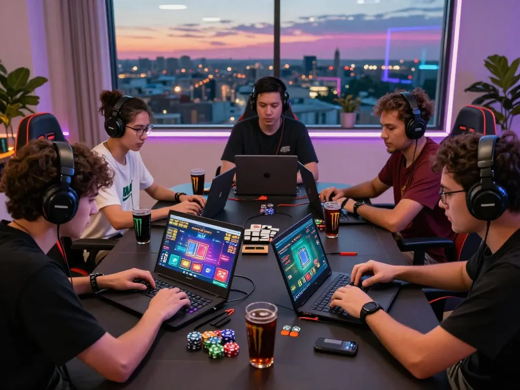 Engaged players enjoying online gaming experience on rikvip platform in modern gaming setup