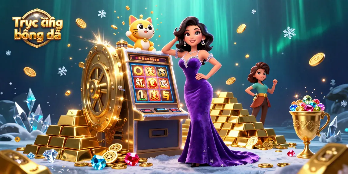 Engage with Trực tiếp bóng đá while enjoying a luxurious casino scene featuring jackpot slot machines.