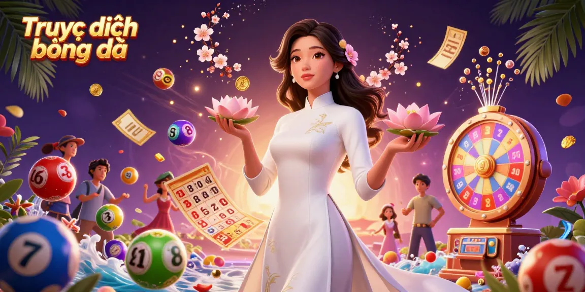 Experience Trực tiếp bóng đá with vibrant illustrations featuring dynamic lottery elements and professional casino aesthetics.