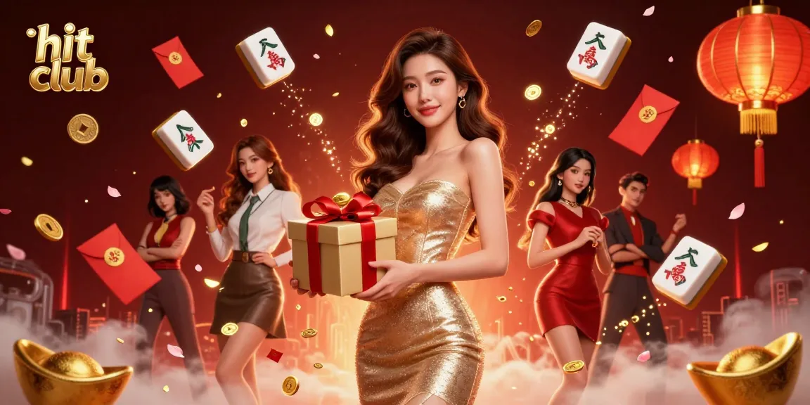 Experience the hit club with festive Lunar New Year casino excitement, featuring stunning characters and gold coins.