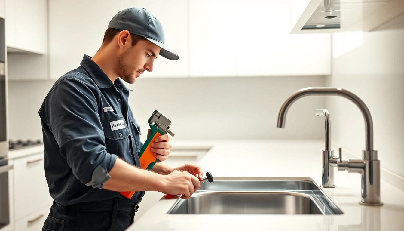 Find a reliable plumber near me handling a kitchen sink installation professionally.