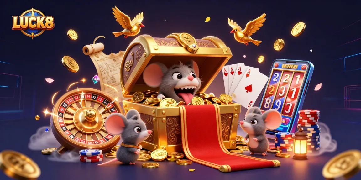 LUCK8 engages players with dazzling casino elements, showcasing a vibrant and dynamic gaming atmosphere.