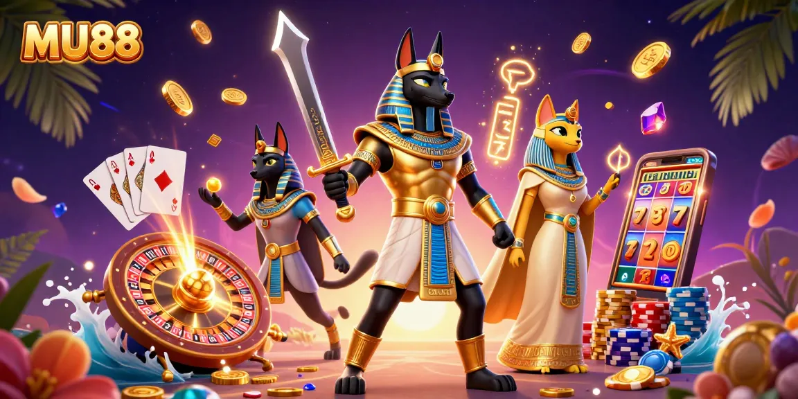 Experience the exciting world of MU88, where gilded symbols and vibrant games collide.