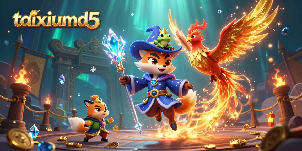 Play and win at taixiumd5 with a magical atmosphere featuring wizards and phoenix in a thrilling casino game.