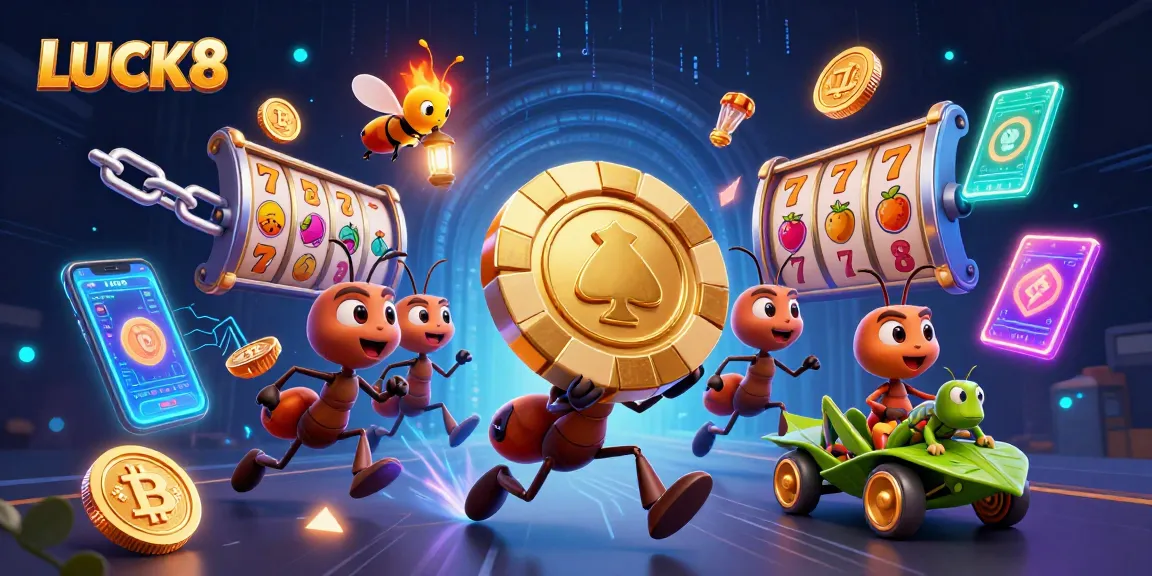 LUCK8 reveals exciting jackpot adventures with ants stealing a giant poker chip and coins!