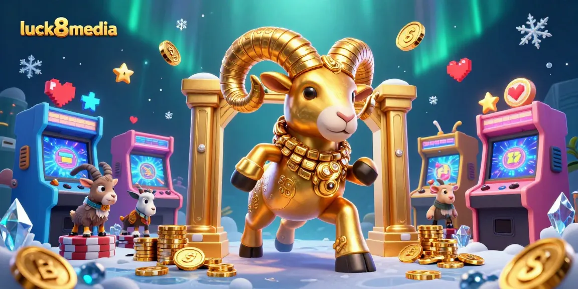 Experience the thrill at luck8media with massive golden ram and vibrant casino elements.