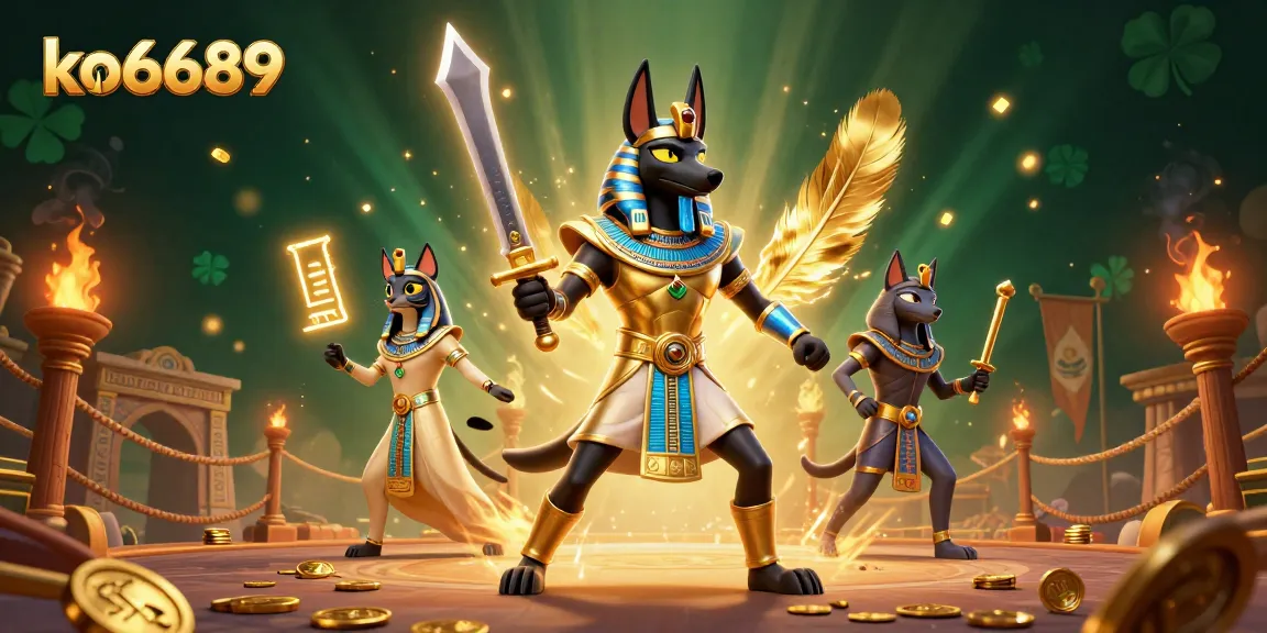 Engage with thrilling slots and wins at ko6689's dynamic gaming arena featuring Anubis and Bastet.