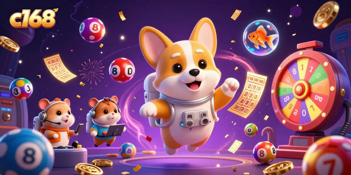 Experience the thrilling world of c168 with exciting games and festive elements in a vibrant casino scene.