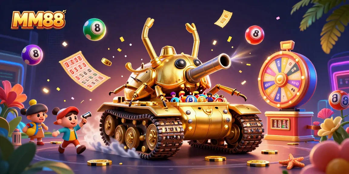 Experience MM88's excitement through this vibrant 3D illustration showcasing a dynamic casino scene.