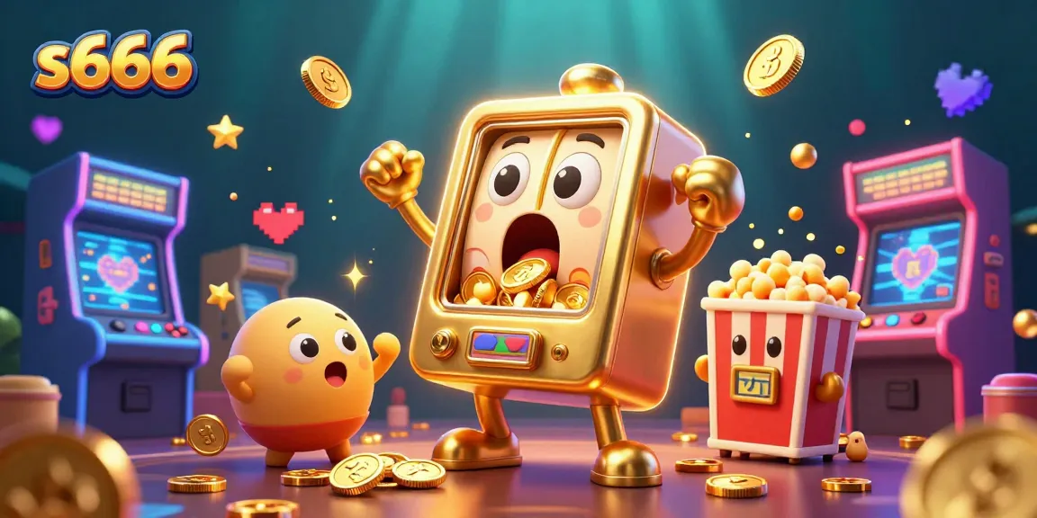 Experience the thrill of s666 with vibrant animated slot machines celebrating jackpots in a dynamic casino scene.