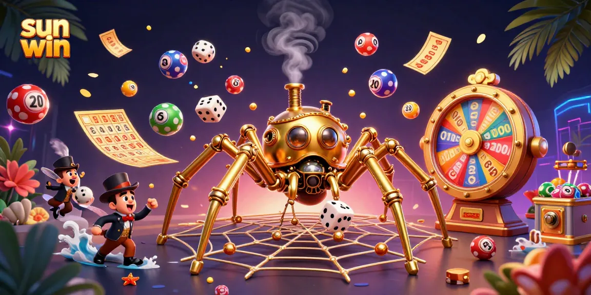 Experience thrilling moments with sun win as vibrant casino elements and steampunk characters create an electrifying atmosphere.